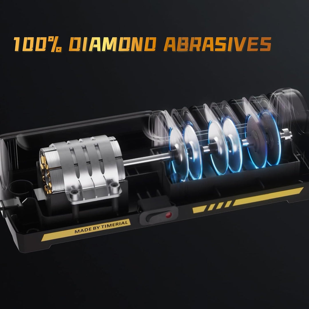 Elektrischer Messerschärfer 3 Stufen Diamantschleifscheiben 15° Präzisionswinkelführung, zum Schärfe