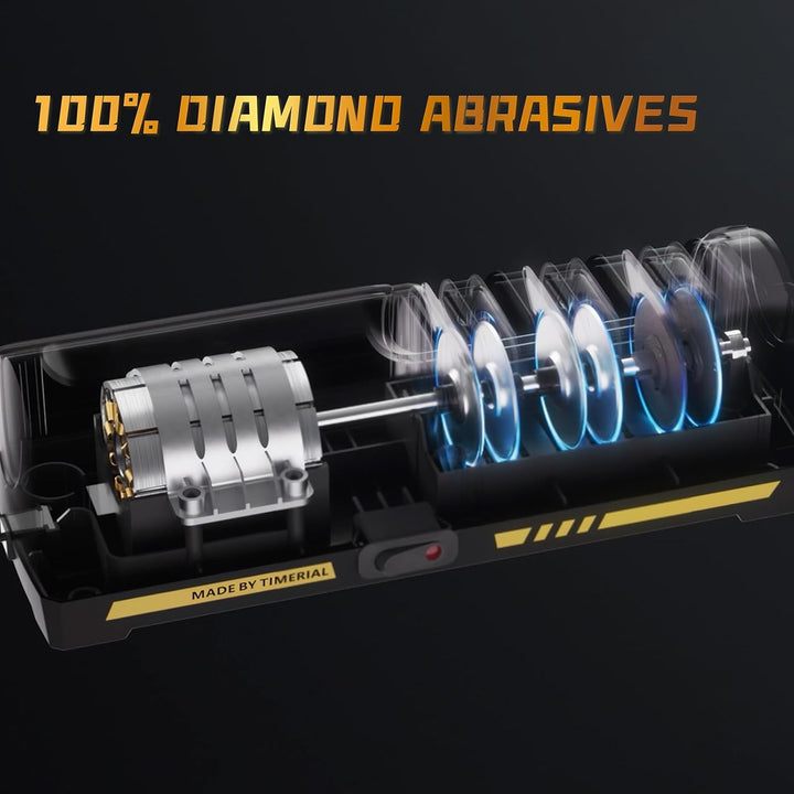 Elektrischer Messerschärfer 3 Stufen Diamantschleifscheiben 15° Präzisionswinkelführung, zum Schärfe