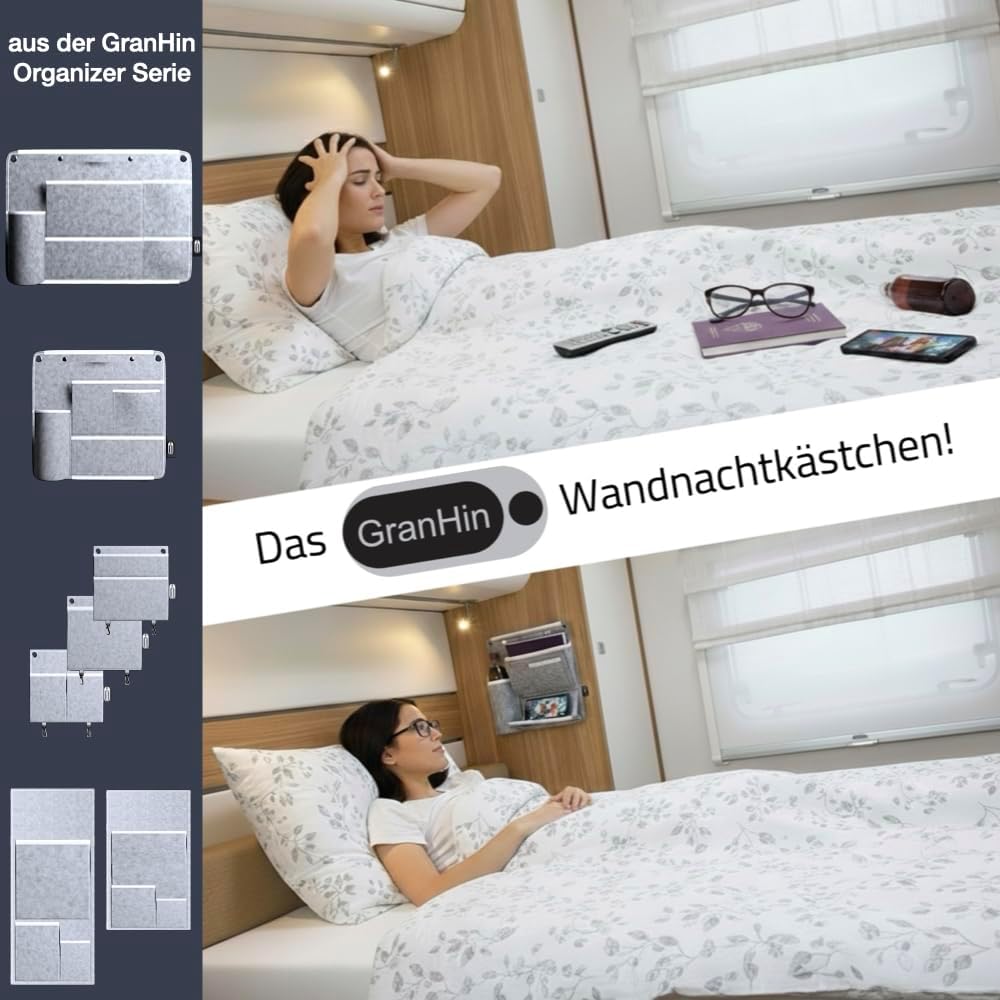 GranHin Wandorganizer Set - Organizer für Camper, Wohnmobil und Wohnwagen mit verschiedenen Montageo