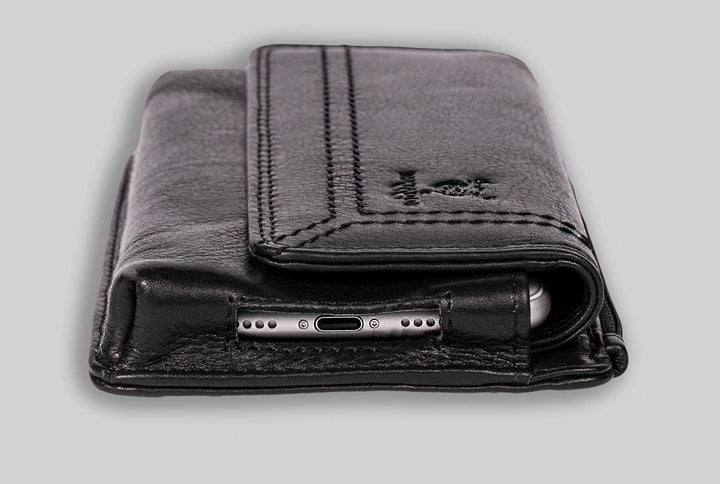 MATADOR Echt Leder Universal Handy-Tasche Holster Gürteltasche Magnetverschluss Quer für Handys bis