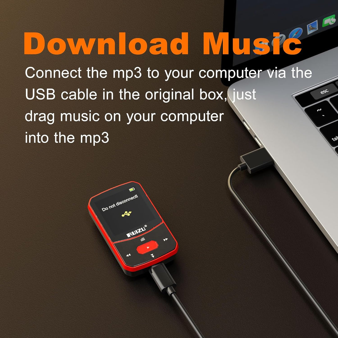 64GB MP3 Player Bluetooth 5.3 Sport mit 1.5 Zoll TFT Farbbildschirm, Mini Musik Player mit Clip, Lau