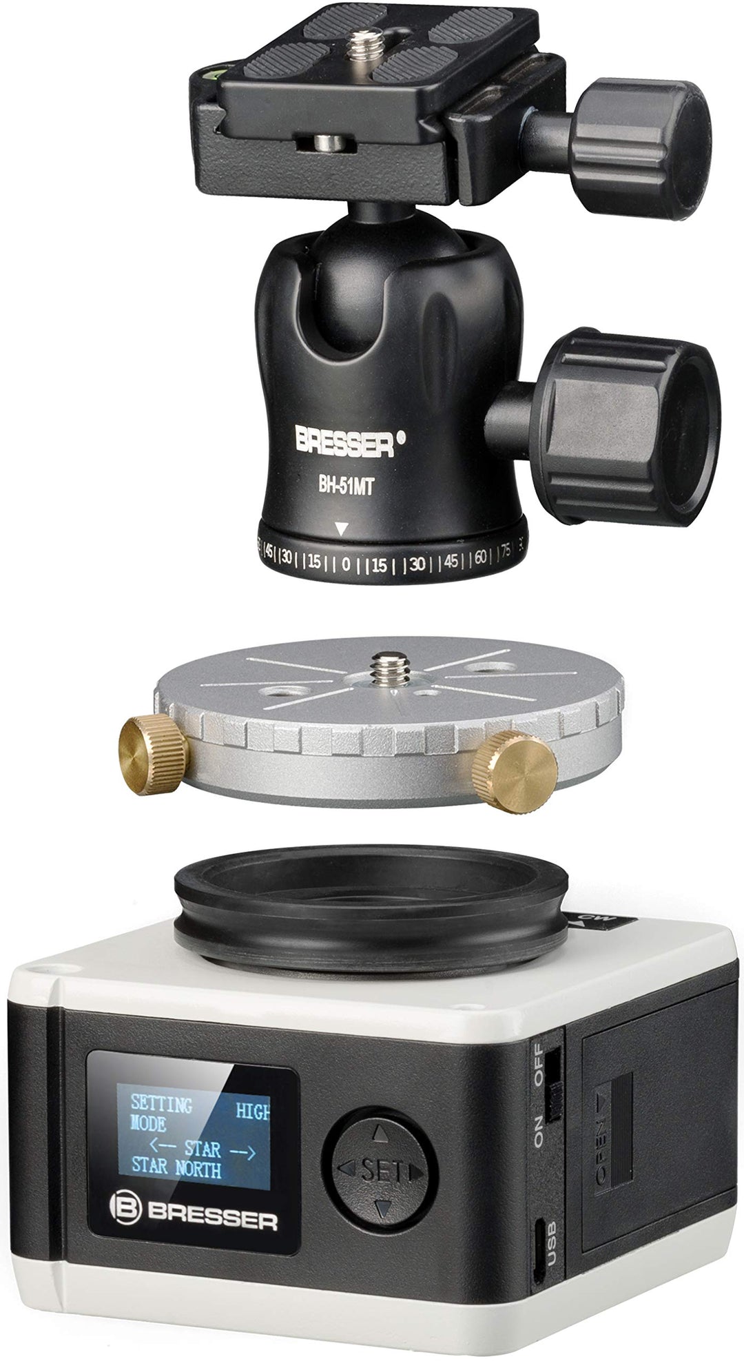 Bresser Teleskop StarTracker Astrofoto Montierung PM-100 für Langzeitaufnahmen oder Zeitraffer Teles