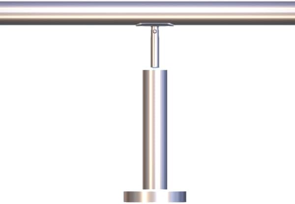 Sellon24® Edelstahl Pfosten 200 mm 42,4 rund Brüstungserhöhung Mauer Geländer Handlauf V2A Balkon Tr