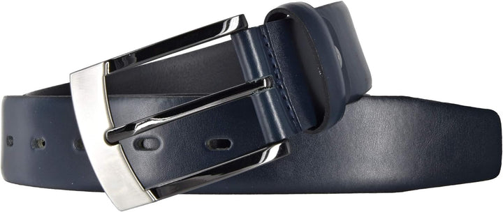 Bovino by Bernd Götz Herren Leder Gürtel 35 mm breit marineblau Rindleder bombiert kürzbar (105 cm,