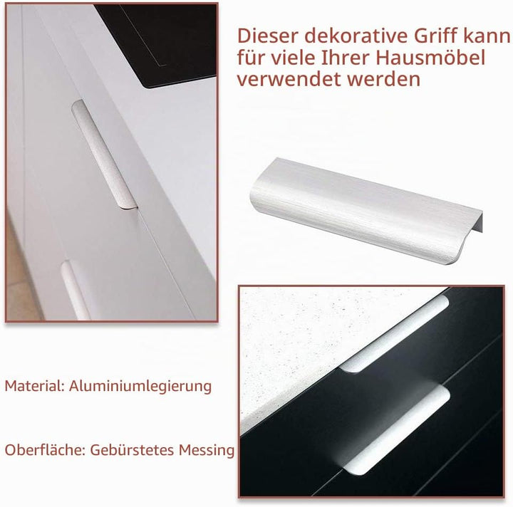 goldenwarm 20x 128mm Möbelgriffe Profilgriff Aluminium Schrankgriffe Modernes Gebürstet Küchengriffe
