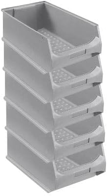 SparSet 5x Graue Sichtlagerbox 5.0 | HxBxT 20x30x50cm | 21,8 Liter | Sichtlagerbehälter, Sichtlagerk