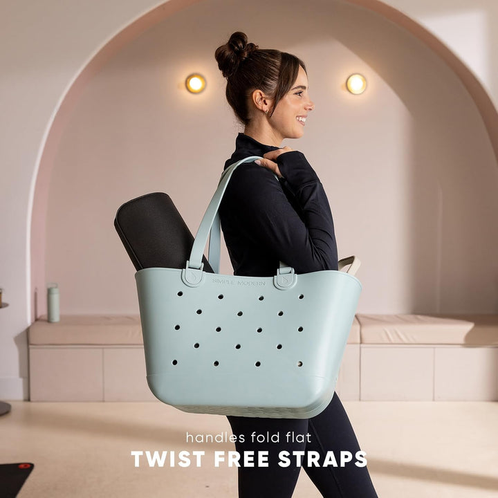 Simple Modern Strandtasche aus Gummi | Grosse Wasserdichte Tragetasche mit Reissverschlusstasche für