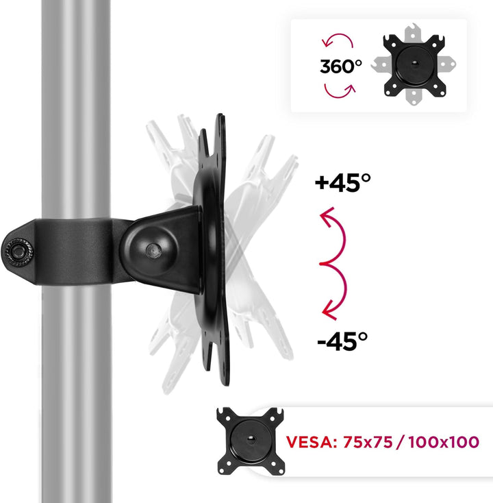 Duronic DM15/25 Head | VESA 75/100 Kopf zur Befestigung für Bildschirm | Monitor bis 27 Zoll | Drehb