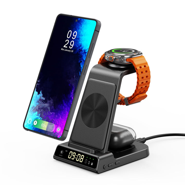 Induktive Ladestation für Samsung S25 Ultra, 3 in 1 Wireless Charger für Samsung Galaxy Watch 8/Ultr