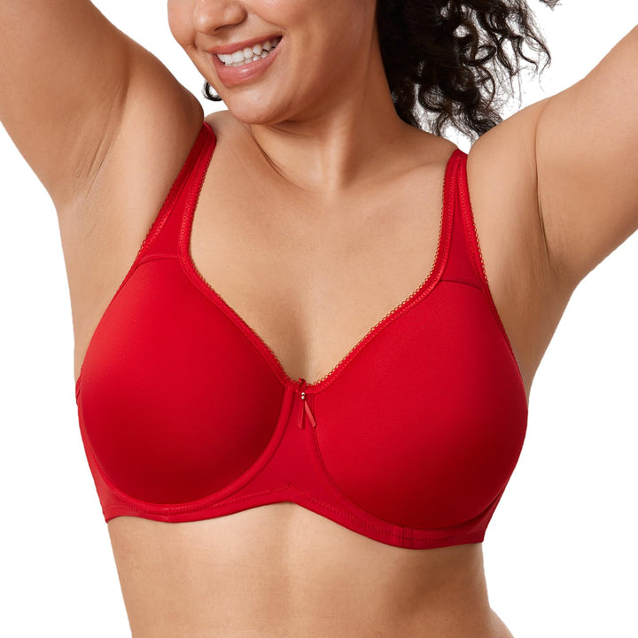 DELIMIRA Damen BH mit Bügel Nahtlose Vollschalen | T-Shirt BHs, Gepolstert, Grosse Grössen 70C Lippe