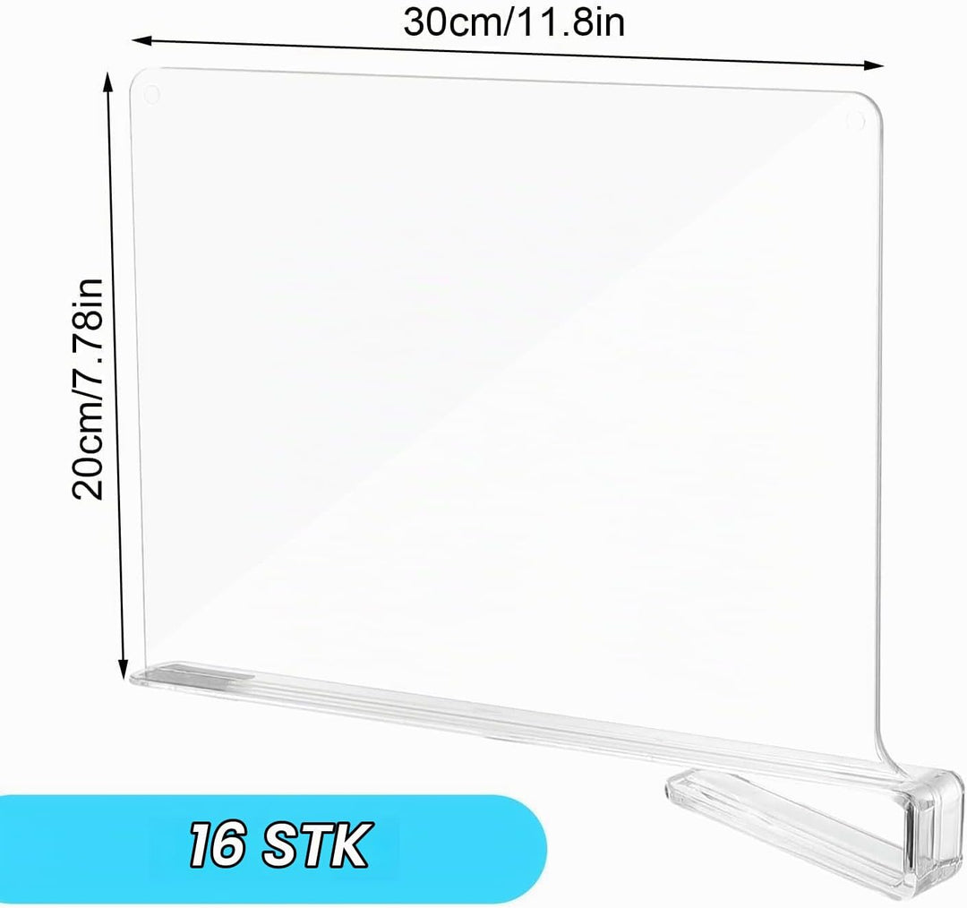16 Stück Transparente Acryl Regal Wandregal, Multifunktionaler Regaltrenner, Verstellbarer Kleideror