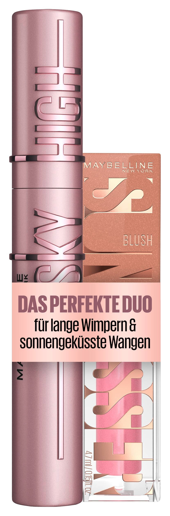 Maybelline New York Schwarze Wimperntusche für lange Wimpern, Lash Sensational Sky High Mascara, Ver