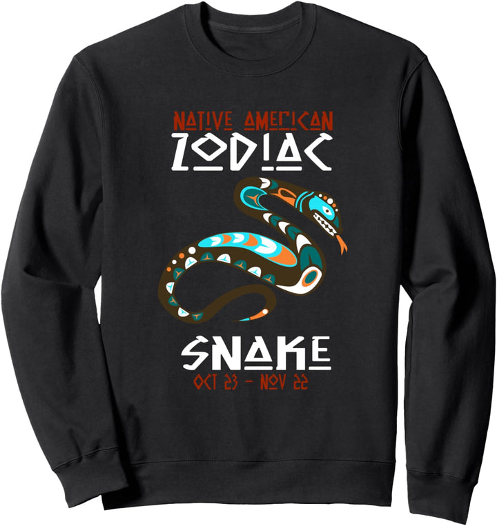 Native American Snake Astrologisches Zeichen Indianer Tierkr Sweatshirt