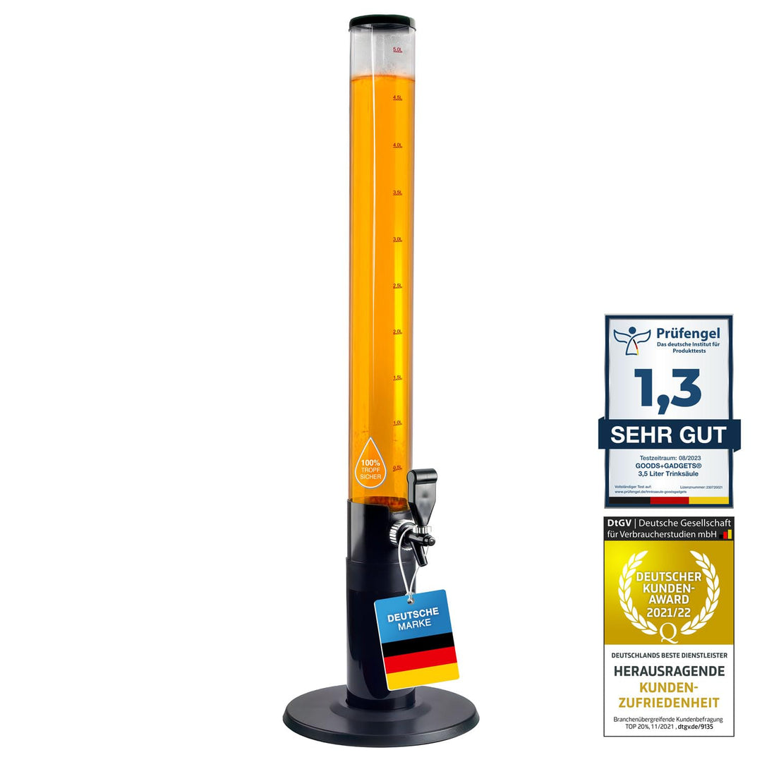 Bierzapfanlage & Biersäule 5L – Premium Getränkespender & Bierturm für Partys – Getränkesäule, Zapfs