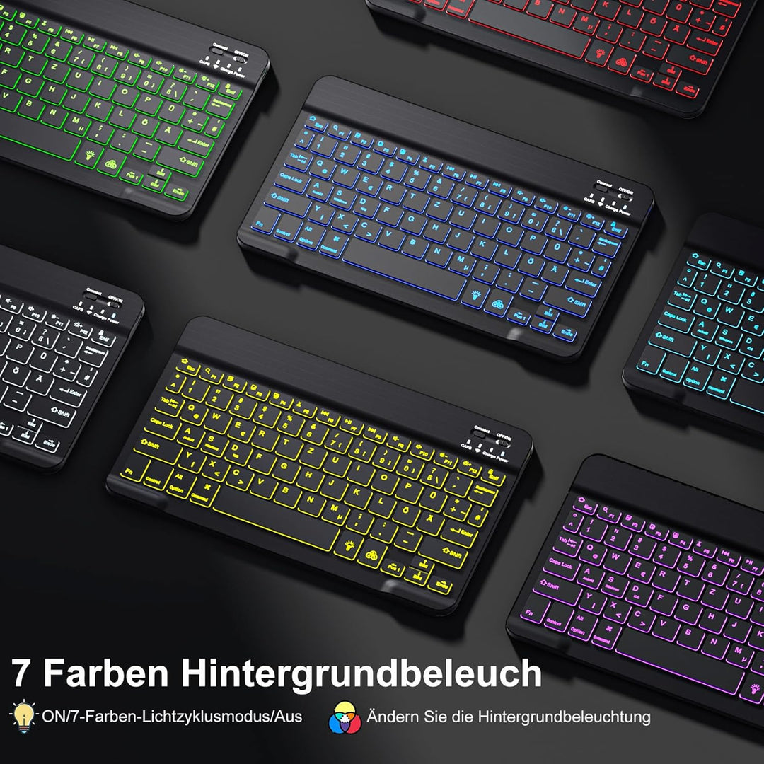 Vobafe Hülle mit Tastatur für iPad Air 11 Zoll M2 2024/iPad Air 6 5 4 2022 2020 10,9 Zoll, 7 Farben