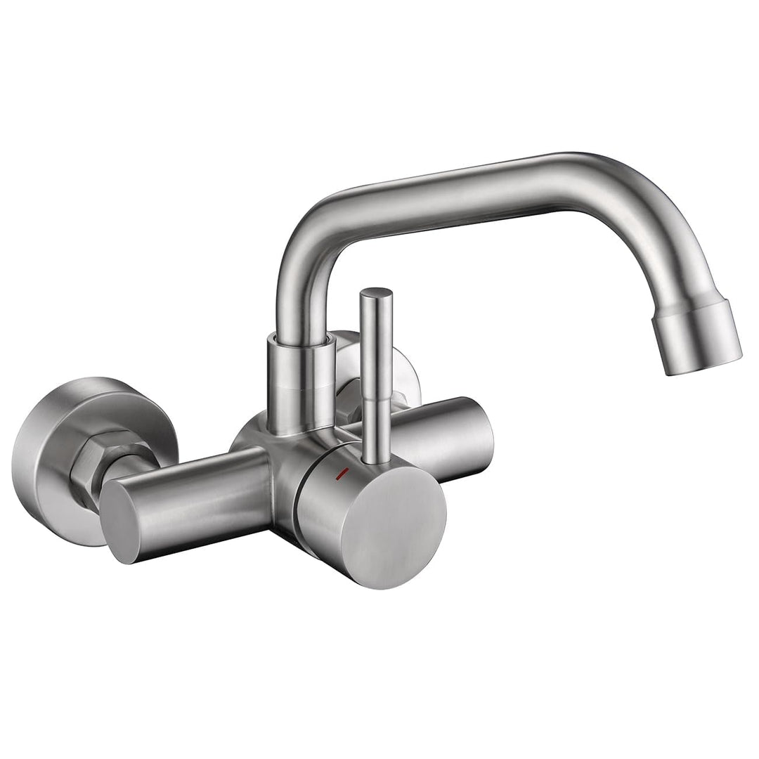 Tondiy Küchenarmatur Wandmontage 11 cm, Wasserhahn Wandarmatur Küche mit 360° drehbar, Spültischarma