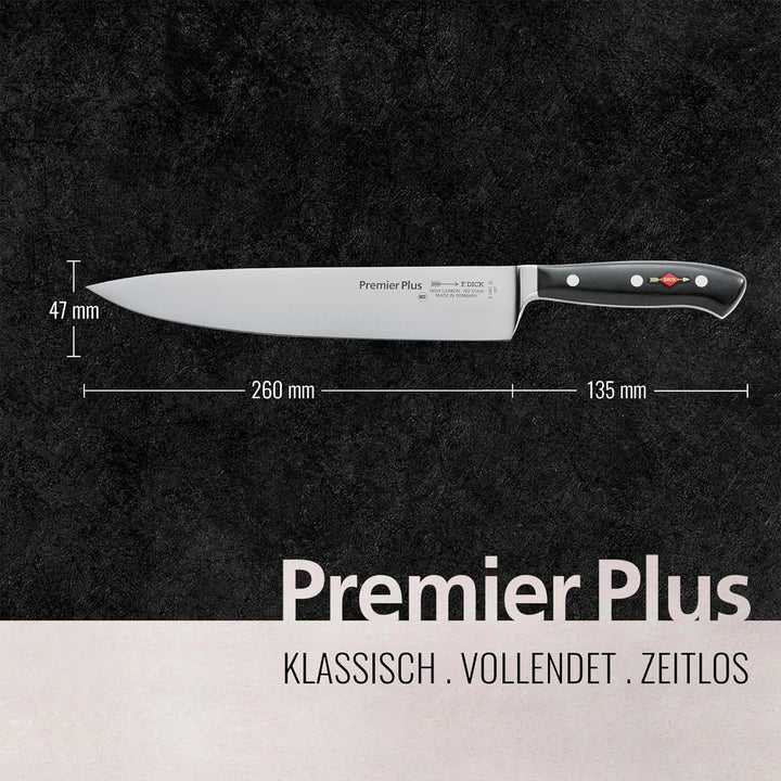F. DICK Kochmesser, Küchenmesser, Premier Plus (Messer mit Klinge 26 cm, X50CrMoV15 Stahl, nichtrost