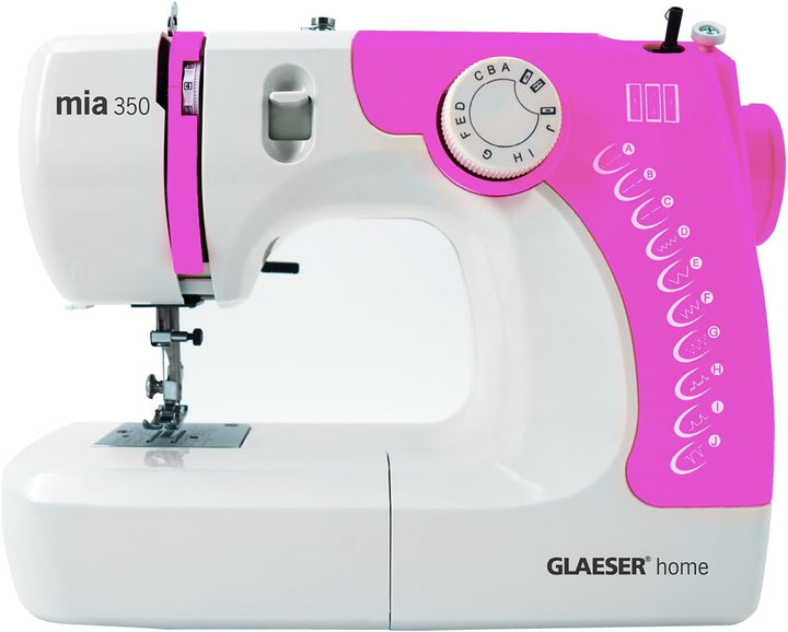 GLAESERhome Nähmaschine mia350 | Anfänger Nähmaschine | Einfache Handhabung & Stichauswahl | (Nähmas