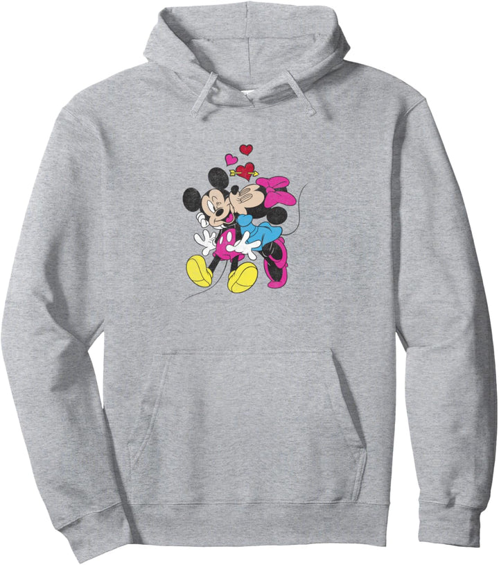 Disney Mickey & Minnie Valentinstag Pink Heart Kisses Pullover Hoodie
