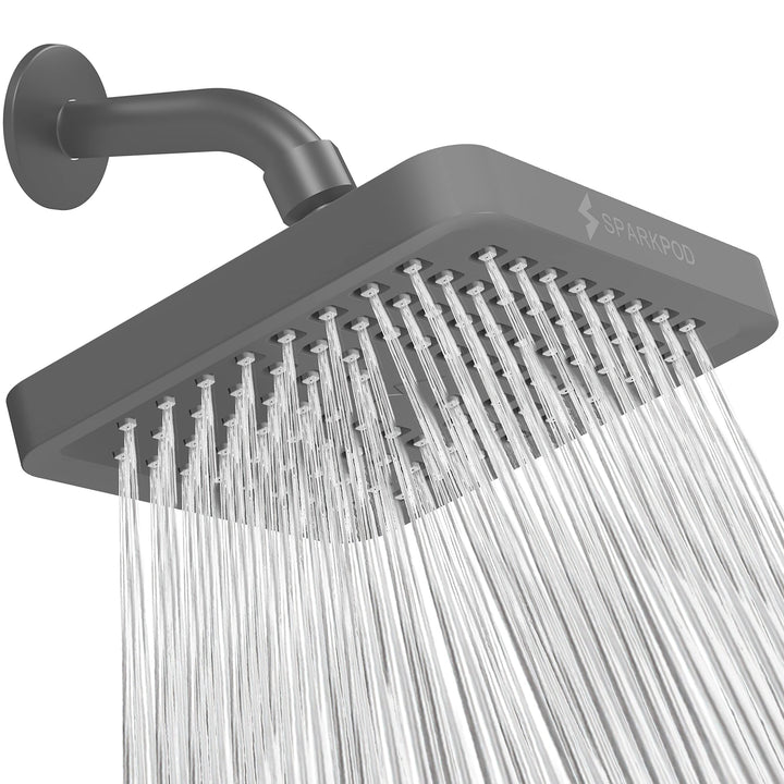 SparkPod Fixed Shower Head - High Pressure Rain - Luxury Modern Look - Easy Tool Free Installation -