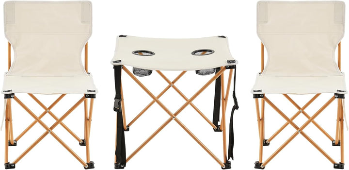 casa.pro Gartenmöbelset Banzi 3-TLG. Campingset 2 Stühle und Tisch faltbares Picknickset aus Textilg
