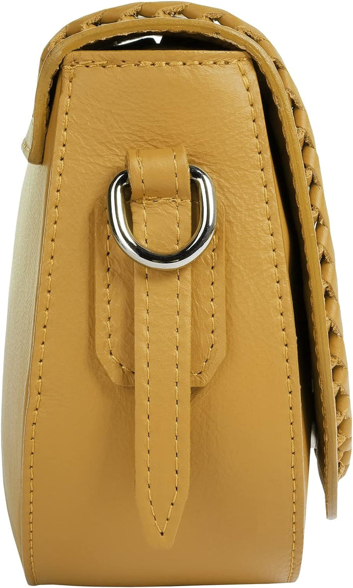 Cluty Umhängetasche echt Leder Damen - 021316 Gelb, Gelb