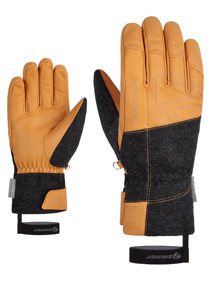 Ziener Herren GANGHOFER Ski-Handschuh/Wintersport | extra warm PFC frei Wolle 8 tan, 8 tan