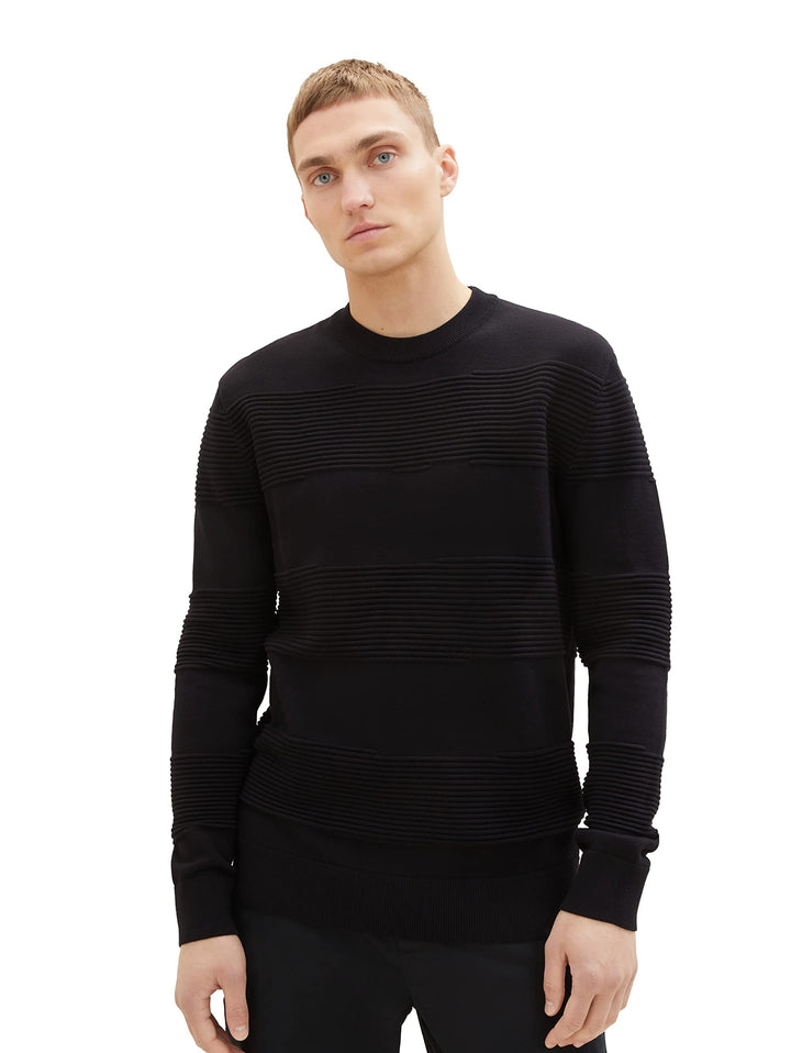 TOM TAILOR Denim Herren 1038260 Denim Strickpullover mit Struktur aus Baumwolle (1er Pack) S 29999 -