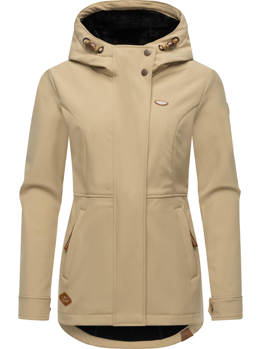 Ragwear Damen Sotfshelljacke atmungsaktive Übergangsjacke mit Teddyfleece-Kapuze Yba XS-6XL XXL Taup