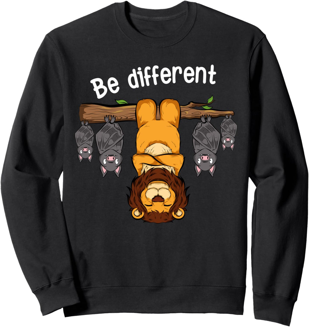 Be different Löwe und Fledermäuse Sweatshirt