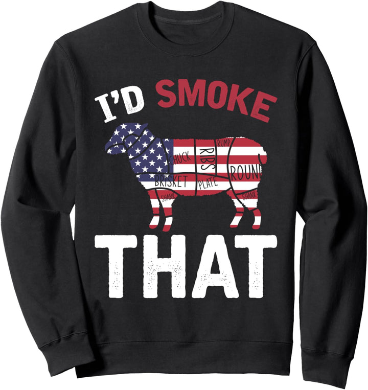 USA Flagge Barbecue Grillparty Lammfleisch BBQ Grillen Sweatshirt