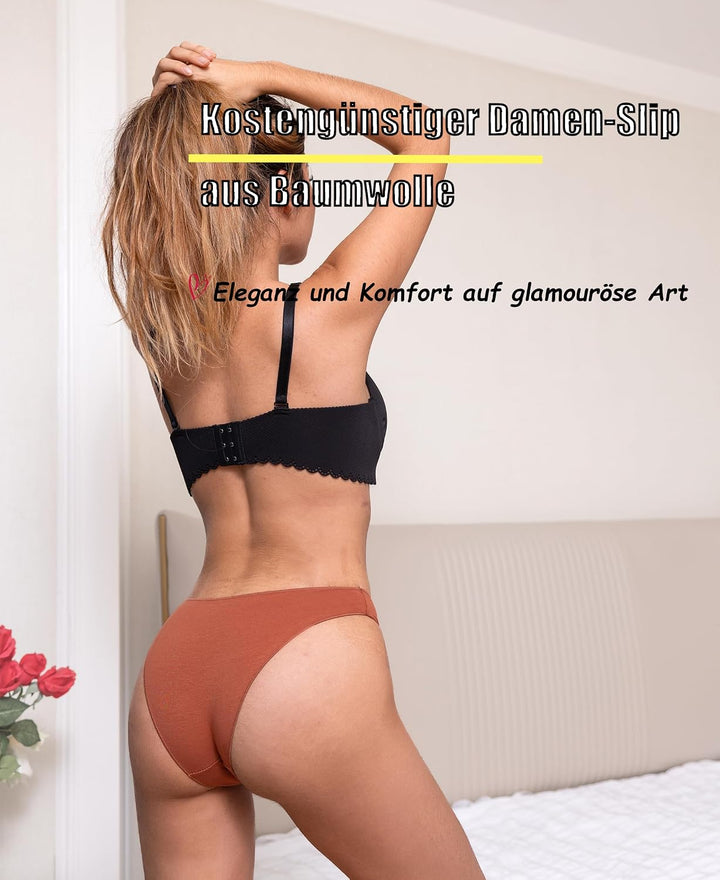 ALL OF ME 6er Pack Unterhosen Damen Baumwolle Unterwäsche Frauen Set Cotton Panties Slips Mehrpack H