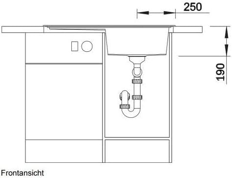 BLANCO ZENAR 45 S | SILGRANIT vulkangrau | Einbauart: Einbau von Oben | Hauptbecken links | mit Abla