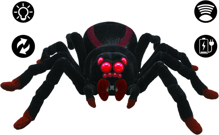 Lexibook, Ferngesteuerte realistische Tarantel/Spinne, 8 haarige Beine, 2 Mandibeln, Lichteffekte in
