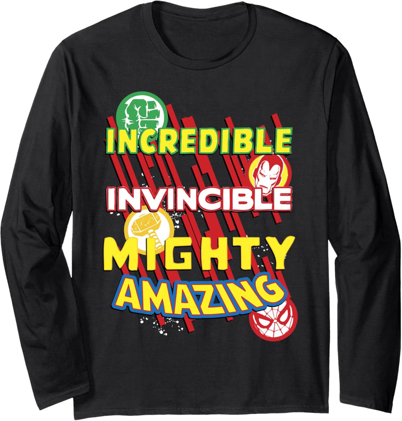 Marvel Avengers Incredible Invincible Mighty Amazing Langarmshirt