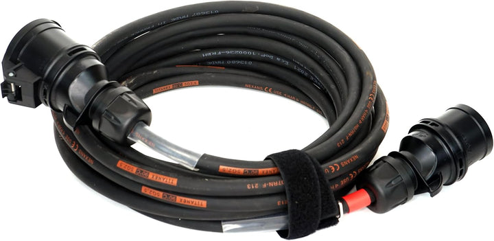 CEE Starkstromkabel (1,5m-50m) 16A Verlängerungskabel Titanex H07RN-F 5x2,5mm² mit schwarzem PCE Sha