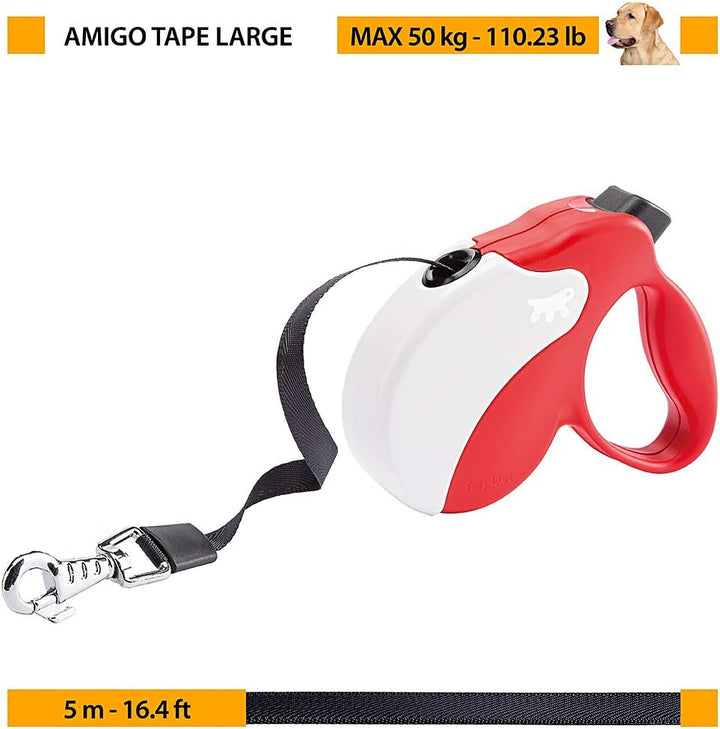 Ferplast Hundeleine Amigo Large, Rollleine grosse Hunde bis 50 kg. Max. 5 m Gurt. Einzelner Verriege