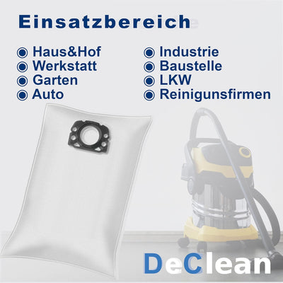 DeClean 20 Staubsaugerbeutel kompatibel mit Kärcher Vliesfilterbeutel KFI 487, 2.863-006.0 (005.0)/S