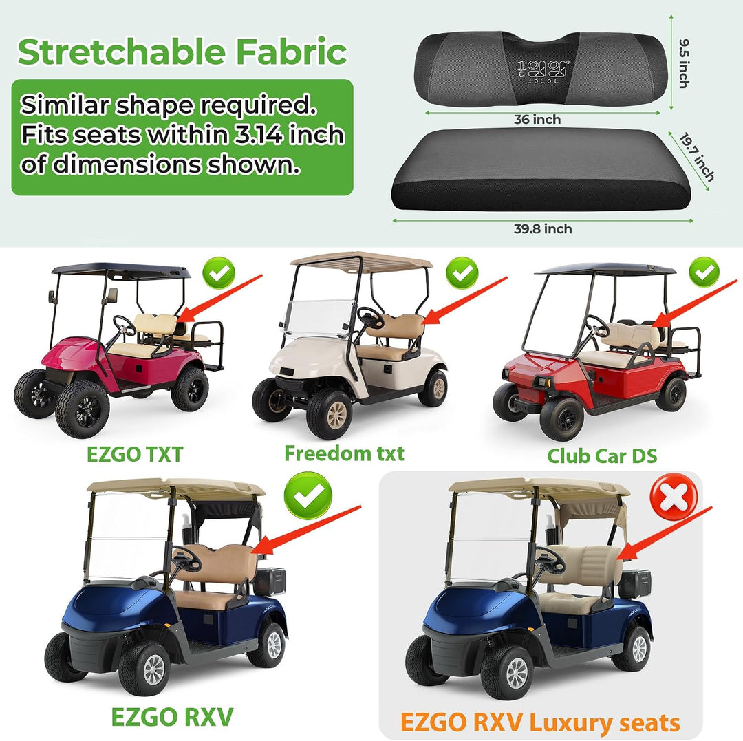 10L0L Golfplatzgeräte,Golfmobil-Zubehör,Golfwagen-Sitzbezug Komplettset für Vordersitze, Polyester-B