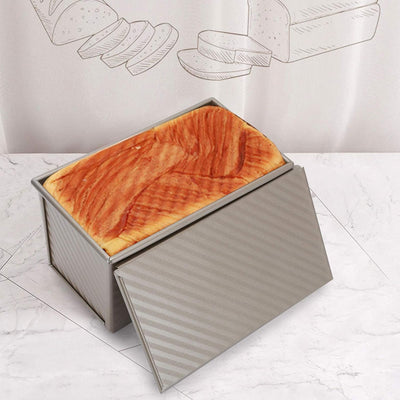 Backform mit Deckel, Toastbrotform Brotbackform Kohlenstoffstahl Brot Kuchen Backen Rechteck Laib Pa