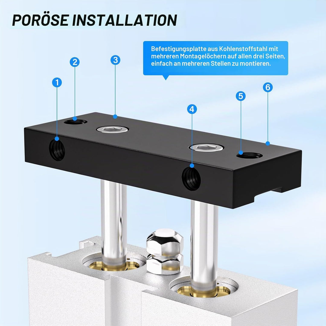TAILONZ PNEUMATIC 10mm Bohrung 100mm Hub Doppelstange Doppeltwirkend Aluminium Druckluftzylinder TN1