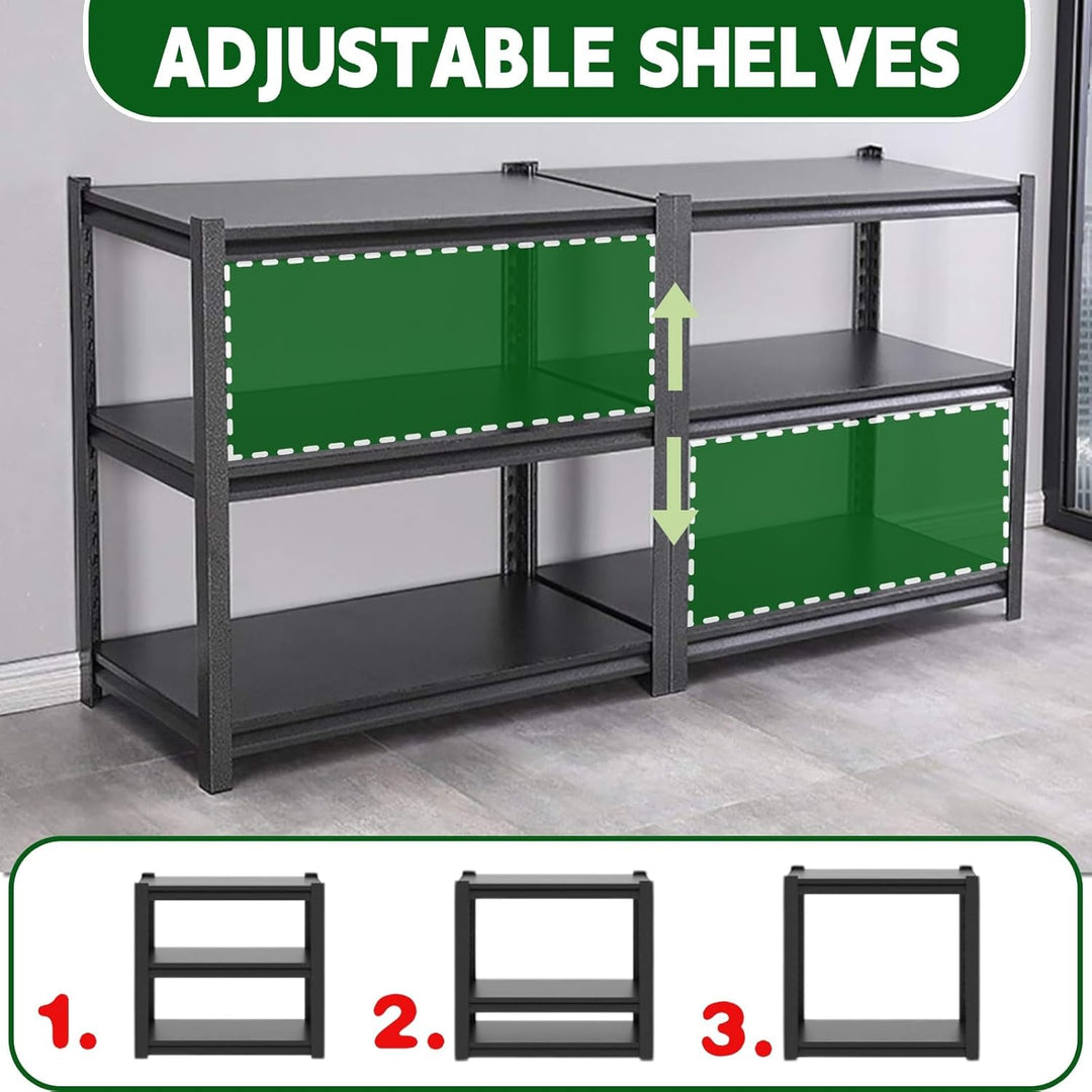 3/5-stufiges Schwerlastregal,Standregal,Lagerregal mit Rollen für Garage Küche Büro Bibliothek,Viels
