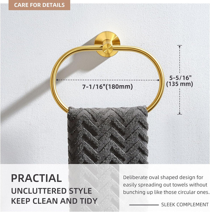 Handtuchring Gebürstet Gold, Winkel Einfach SUS 304 Edelstahl Modern Handtuchhalter Badezimmer Handt