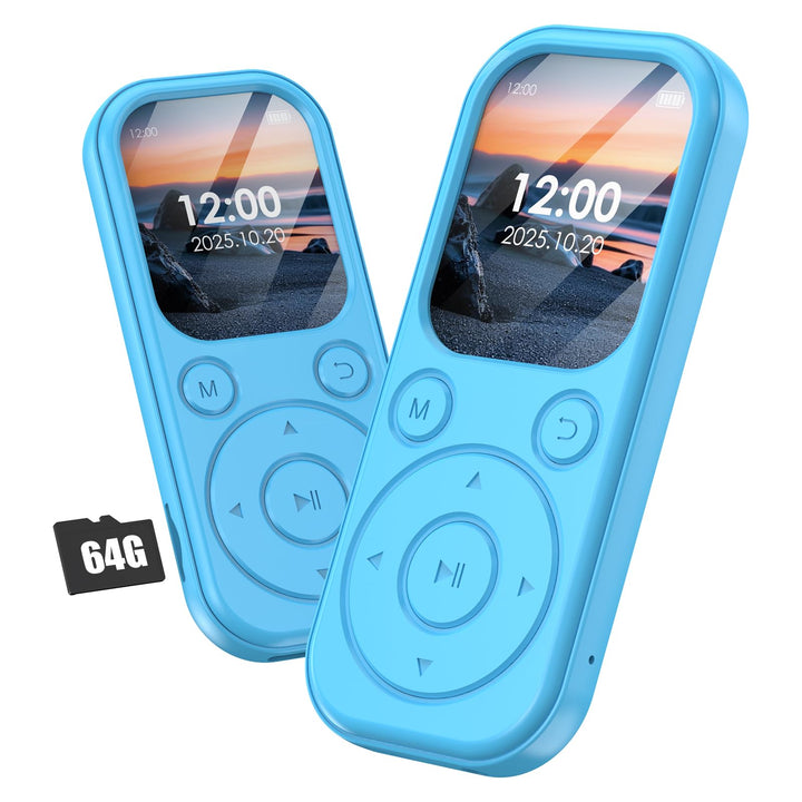 64 GB MP3-Player mit Bluetooth 5.3, tragbarer Musik-Player mit HiFi-Klangqualität und FM-Radio, 300