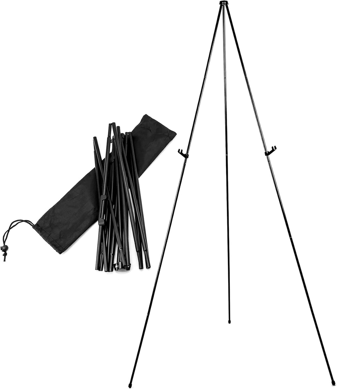 QWORK® 168 cm Zusammenklappbare Metall Staffelei mit Aufbewahrungstasche - Verstellbare, Halten Sie