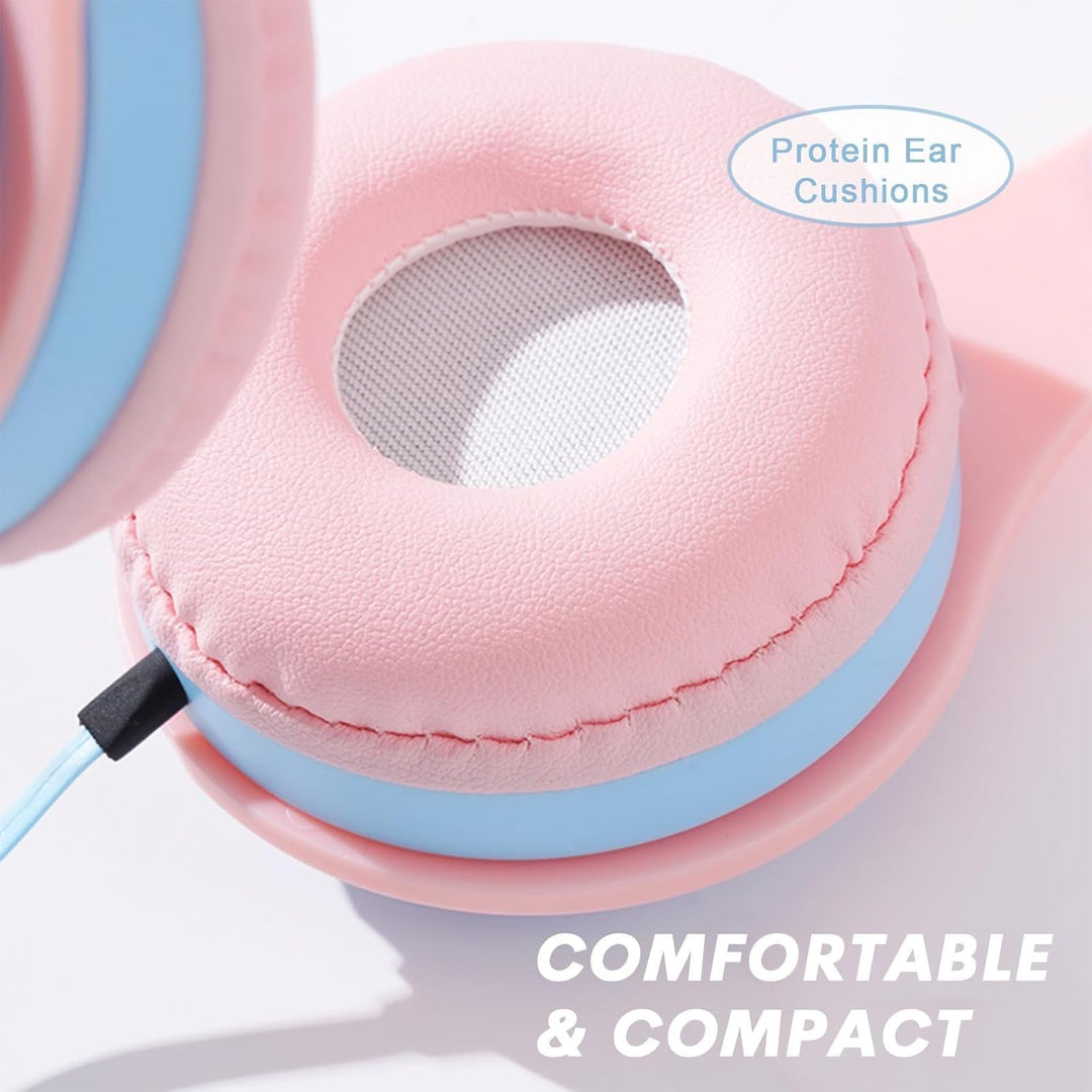 Kinder Kopfhörer mit Kabel Over Ear Kinderkopfhörer Wired Earphones Headphones für Kinder über Ohr v