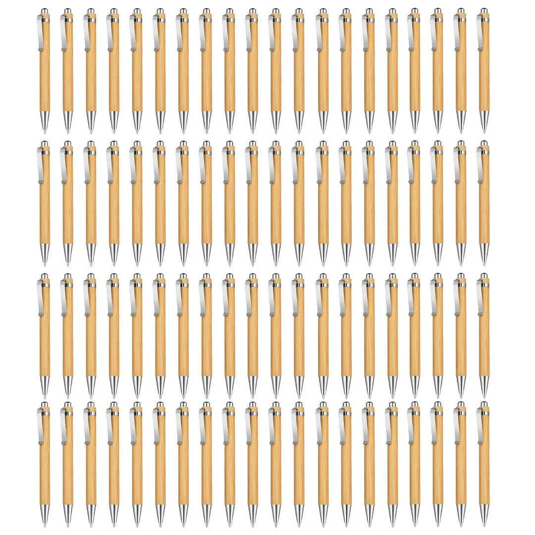 NIZEAMI 80 StüCk Kugelschreiber Stift Set Bambus Kugelschreiber Stift BüRo- & Schul Bedarf Stifte &