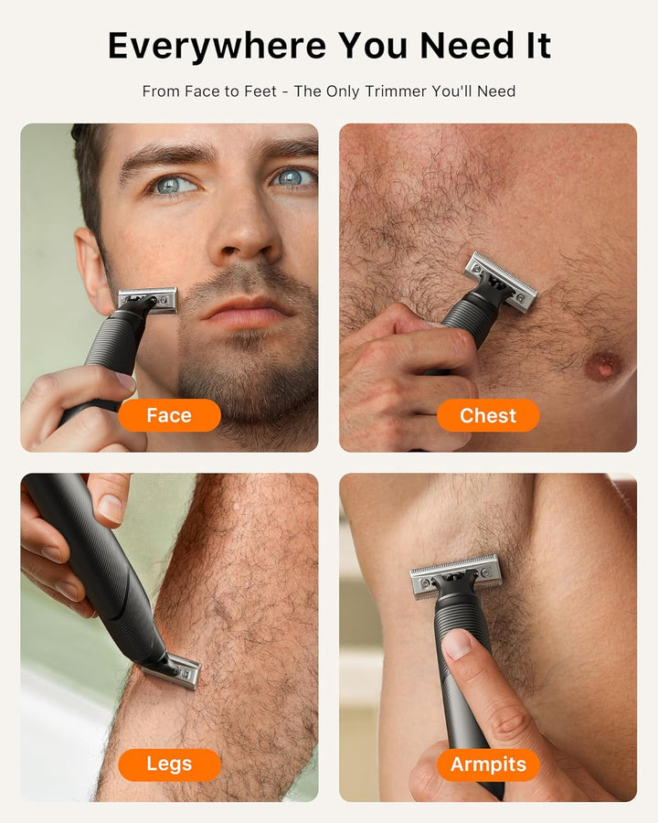 2025 Upgrade Elektrischer Barttrimmer & Rasierer [Schmerzfrei & Sanft] USB-C Schnellladung, Tragbare