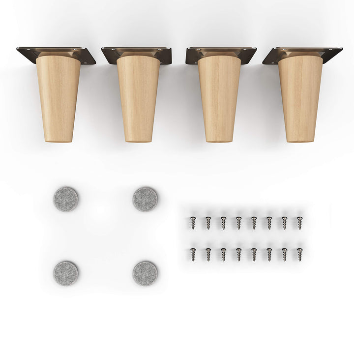 sossai® Holz-Möbelfüsse - Clif Round | Öl-Finish | Höhe: 8 cm | HMF1 | rund, konisch (gerade Ausführ