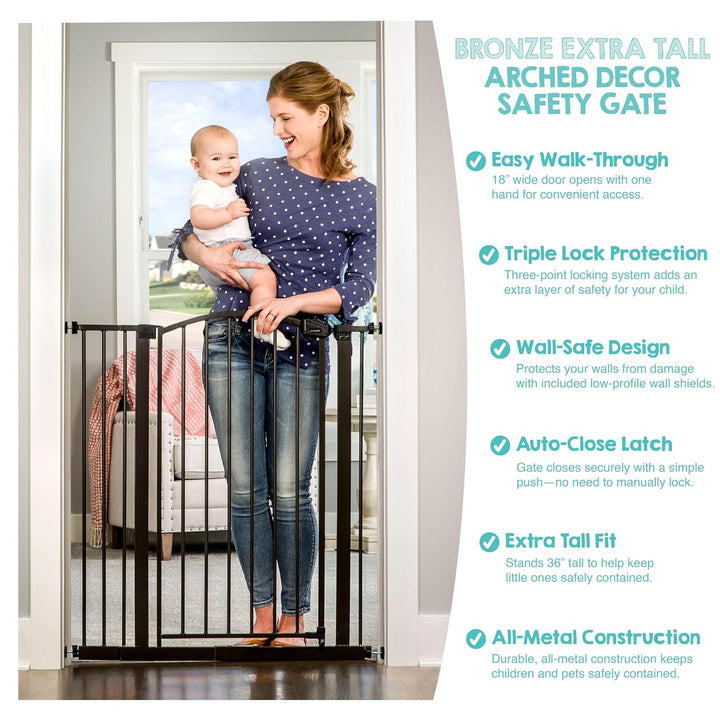 Regalo Arched Decore Easy Step Extra Tall Baby Gate, Extra Tall